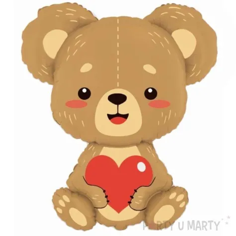 balon foliowy mis z serduszkiem brazowy flexmetal 24 shp