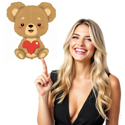 balon foliowy mis z serduszkiem brazowy flexmetal 24 shp