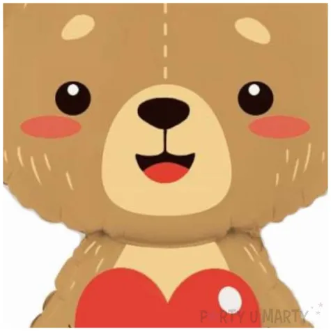 balon foliowy mis z serduszkiem brazowy flexmetal 24 shp