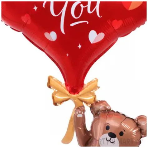 balon foliowy mis z serduszkiem i love you czerwony partypal 27 shp