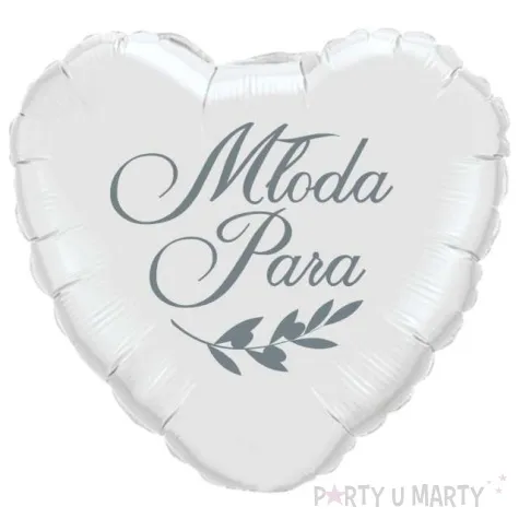 balon foliowy mloda para i galazka bialo srebrny 18 hrt