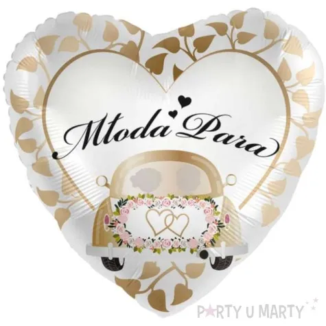 balon foliowy mloda para serce bialo zloty amscan 17 hrt