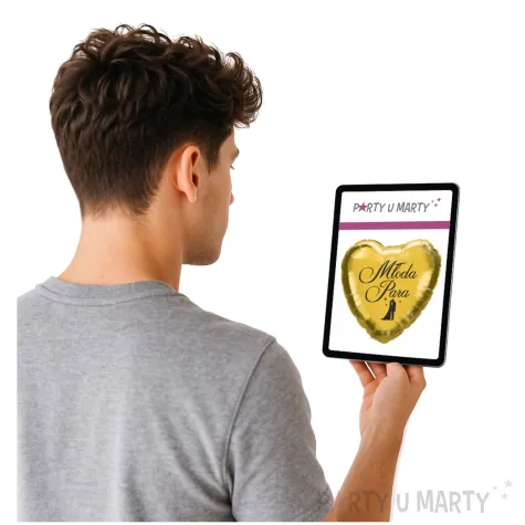 balon foliowy mloda para w gwiazdach zloto czarny 18 hrt