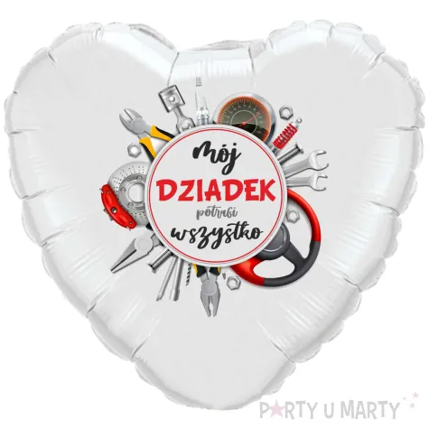 balon foliowy moj dziadek potrafi wszystko bialy 18 hr