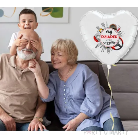 balon foliowy moj dziadek potrafi wszystko bialy 18 hr