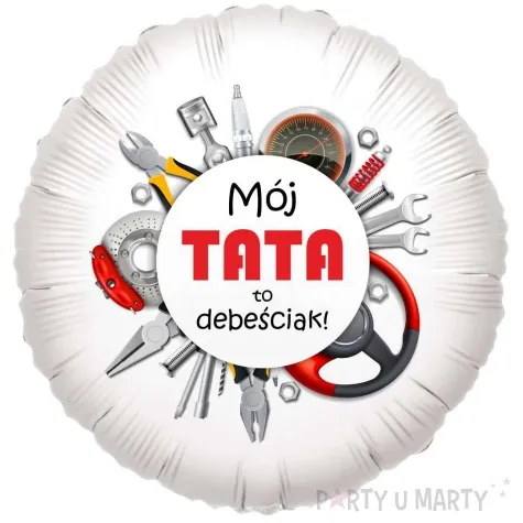 balon foliowy moj tata to debesciak bialy 18 rnd