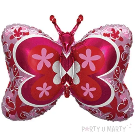 balon foliowy motyl deco rozowy flexmetal 35 shp