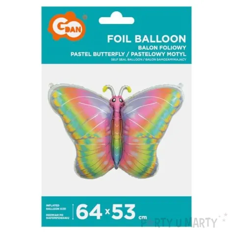 balon foliowy motyl pastelowy godan 24 shp