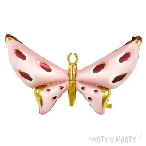 balon foliowy motyl rozowo zloty partydeco 47 shp