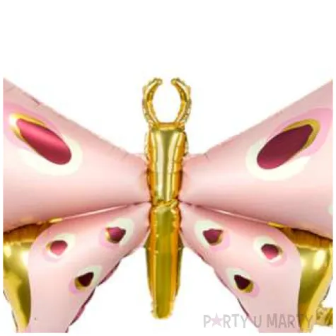 balon foliowy motyl rozowo zloty partydeco 47 shp