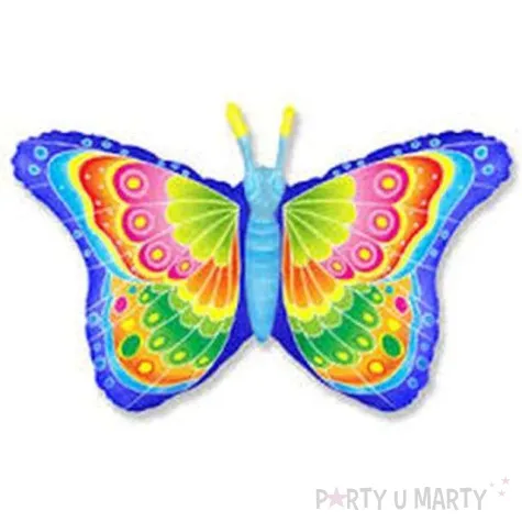 balon foliowy motyl teczowy niebieski flexmetal 38 shp