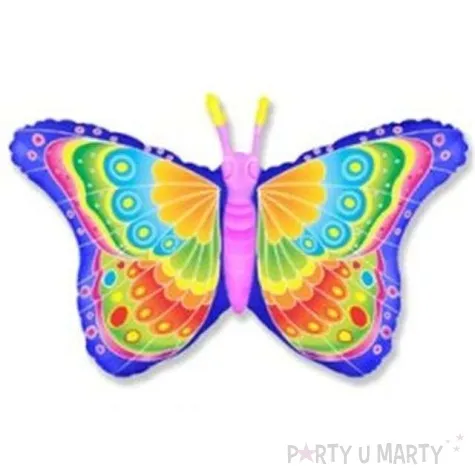 balon foliowy motyl teczowy rozowy flexmetal 38 shp