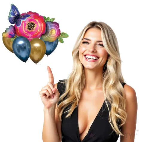 balon foliowy motyl w kwiatach amscan zestaw shp