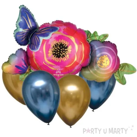 balon foliowy motyl w kwiatach amscan zestaw shp