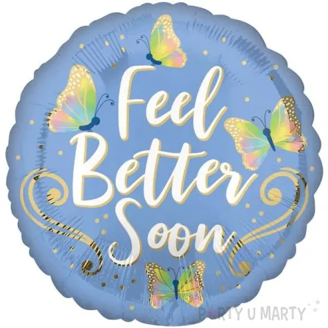 balon foliowy motyle feel better soon amscan 16 rnd