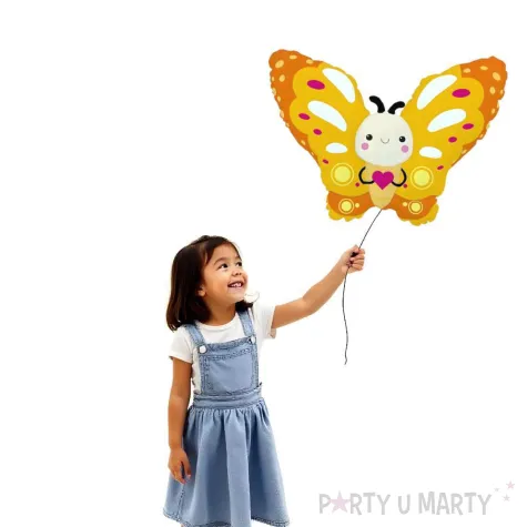 balon foliowy motylek zolty dekoracja na dzien wiosny urodziny 24 shp