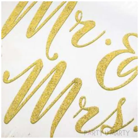 balon foliowy mr and mrs gold bialy godan 18 rnd