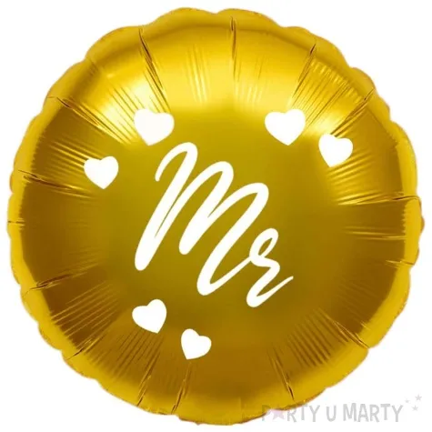 balon foliowy mr slub zloty 18 rnd