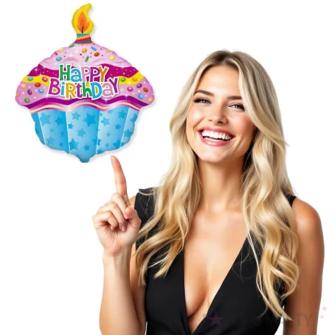 balon foliowy muffinka happy birthday flexmetal 24 shp