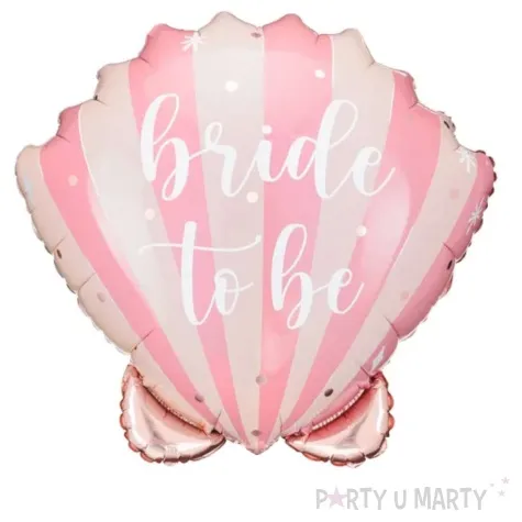 balon foliowy muszelka bride to be rozowy jasny partydeco 25 cali