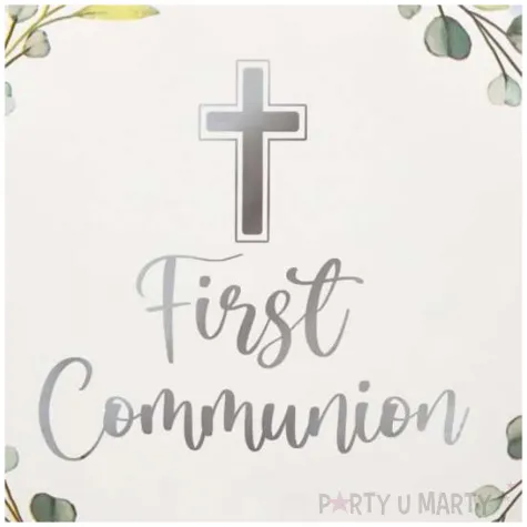 balon foliowy my first communion dekoracja na komunie swieta niebieski 18 rnd