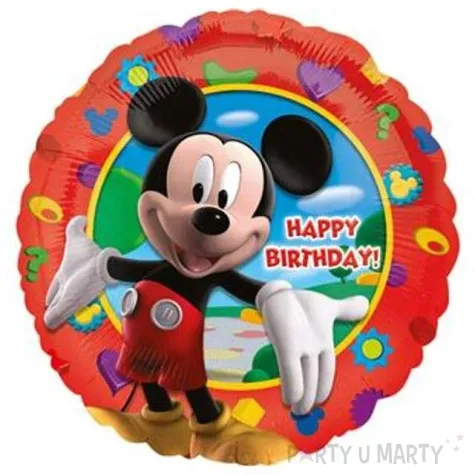 balon foliowy myszka mickey happy birthday amscan 18 rnd