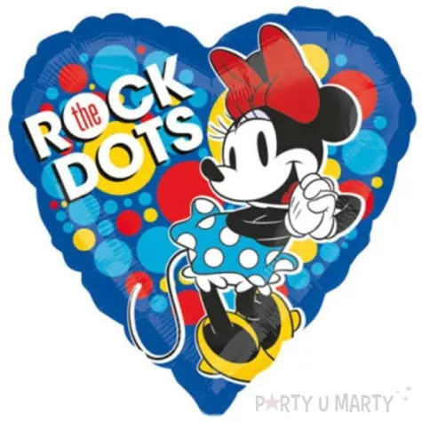 balon foliowy myszka minnie rock the dots niebieski amscan 17 hrt