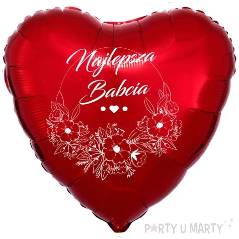 balon foliowy najlepsza babcia czerwony 18 hrt