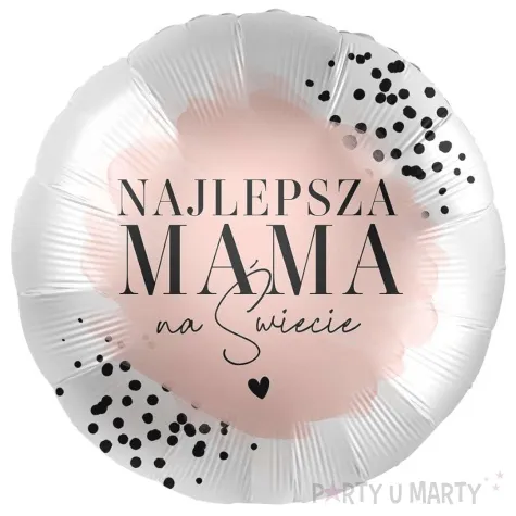 balon foliowy najlepsza mama na swiecie bialo rozowy premioloon 17 rnd