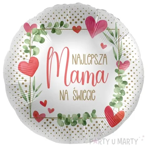 balon foliowy najlepsza mama na swiecie bialy premioloon 17 rnd