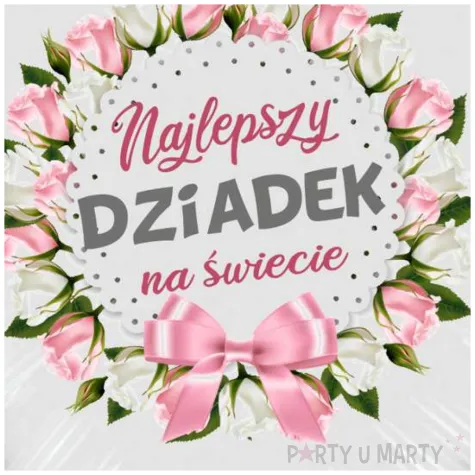 balon foliowy najlepszy dziadek na swiecie bialy 18 hrt