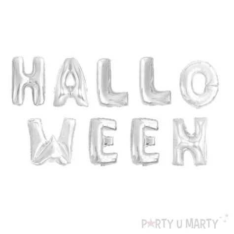 balon foliowy napis halloween 16 oem srebrny