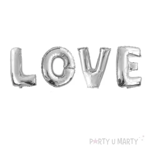 balon foliowy napis love 16 oem srebrny