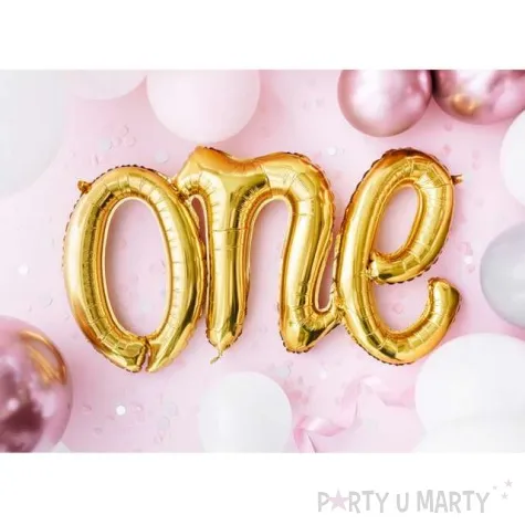 balon foliowy napis one zloty partydeco 26 shp