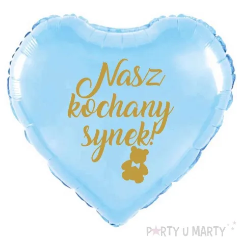 balon foliowy nasz kochany synek zloty blekitny 18 hrt