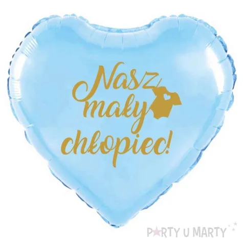 balon foliowy nasz maly chlopiec zloty blekitny 18 hrt