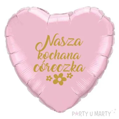 balon foliowy nasza kochana coreczka zloty rozowy 18 hrt