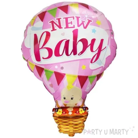 balon foliowy new baby dziewczynka w balonie flexmetal 24 shp
