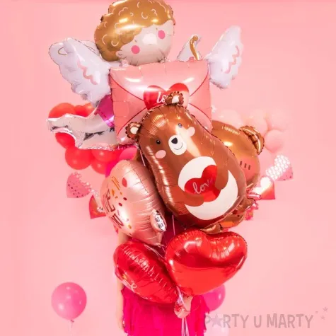 balon foliowy niedzwiadek z serduszkiem partypal 30 shp