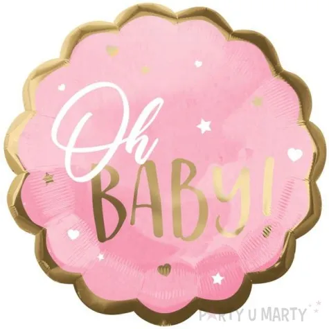 balon foliowy oh baby serca i gwiazdki rozowy amscan 22 shp