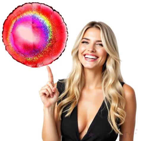 balon foliowy okrag holo czerwony grabo 18 rnd