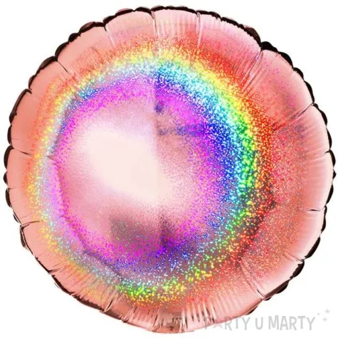 balon foliowy okrag holo rozowe zloto grabo 18 rnd