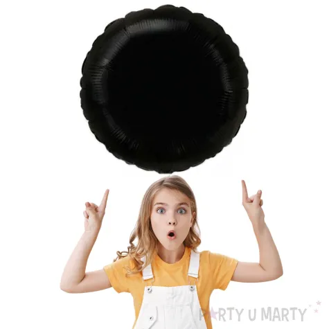balon foliowy okragly czarny flexmetal 18 rnd