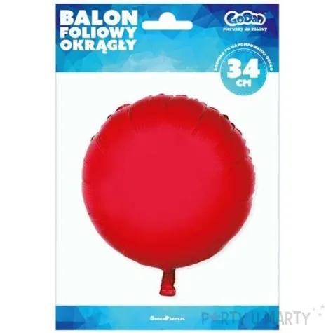 balon foliowy okragly czerwony godan 18 rnd
