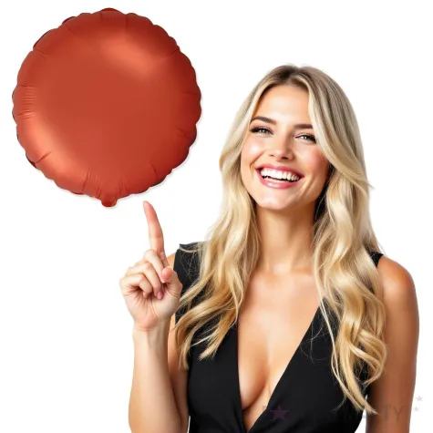 balon foliowy okragly dekoracja na urodziny pomaranczowy matowy 18 rnd