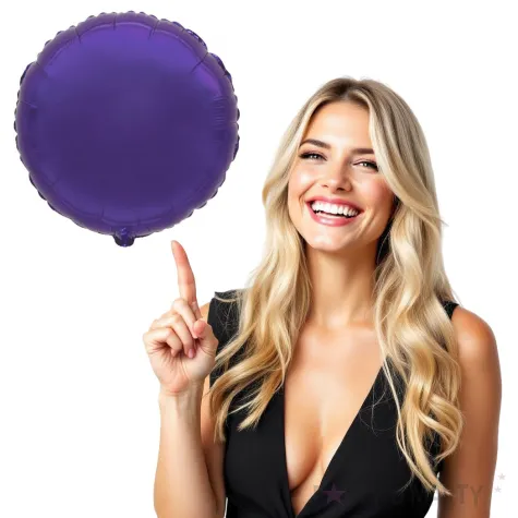 balon foliowy okragly fioletowy flexmetal 9 rnd