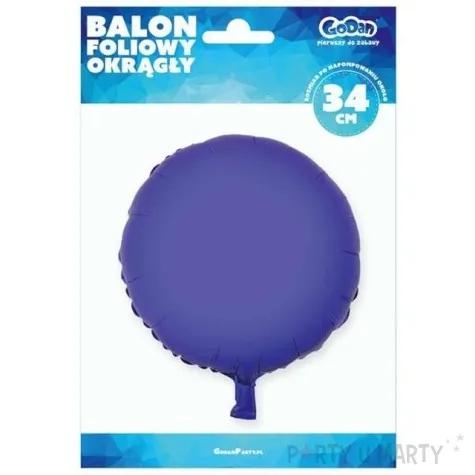 balon foliowy okragly fioletowy godan 18 rnd