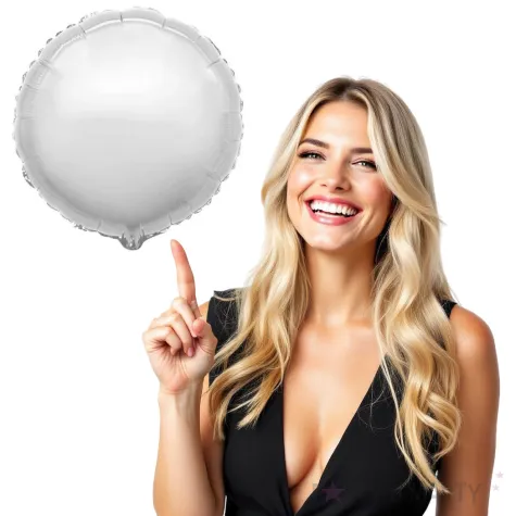 balon foliowy okragly jumbo srebrny flexmetal 31 rnd