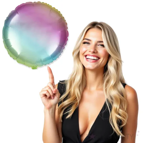 balon foliowy okragly jumbo teczowy flexmetal 31 rnd