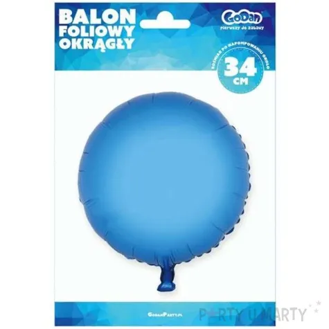 balon foliowy okragly niebieski godan 18 rnd